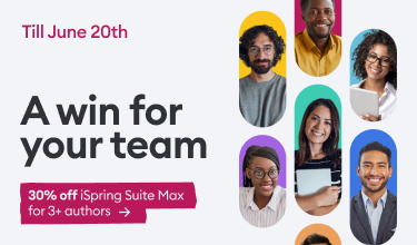 30% off iSpring Suite Max for 3+ authors